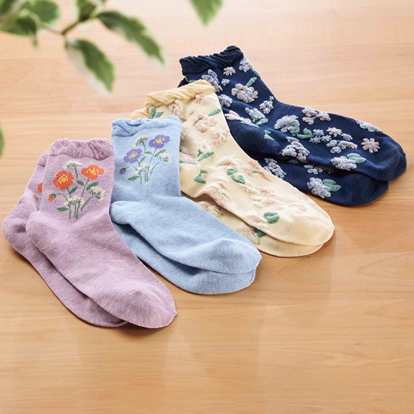 ブーケット 花柄ソックス