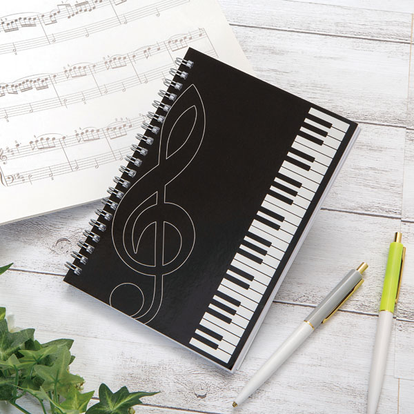 ピアノライン リングノート B6 鍵盤 名入れしてノベルティは景品卸センター