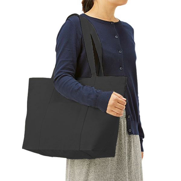 キャンバスビッグトート 仕切りポケット付 ナイトブラック