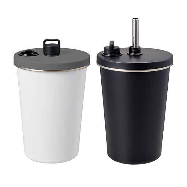 ストロー付ステンレスサーモタンブラー370ml